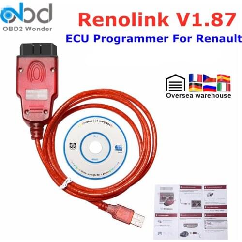 Renolink V1.87 For Renault Car ECU Programmer Key Coding UCH Matching Dashboard Coding Airbag Programming Renolink 1.87