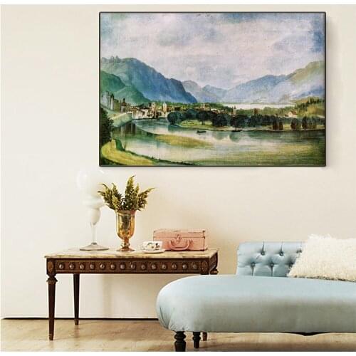 Citon Canvas Albrecht Durer《Trient , View》Art Oil painting Artwork Poster Picture Modern Wall decor Home Living room Decoration