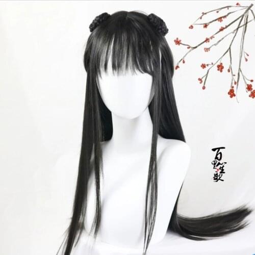 Demon Princess Girls Hanfu Long Wig Ancient Costume Party Cosplay Hair History Q01
