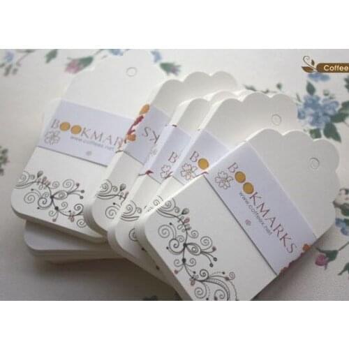 Scallop Blank Cardstock price swing Tag, Retro Gift Hang tag, Kraft paper gift card tag bookmark label Hang tag