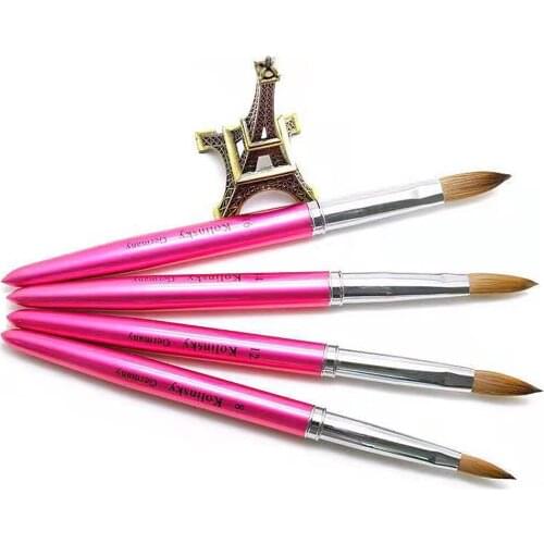 UsiDaer Kolinsky Acrylic Nail Brush with Red Wood Texture Pure Kolinsky Sable Hair Brush UV Shaping Gel Brush