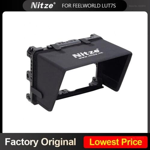 NITZE MONITOR CAGE FOR FEELWORLD LUT7S 7" WITH PE21 HDMI-compatible CABLE CLAMP AND LS7-A SUNHOOD - JTP2-LU
