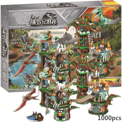1000Pcs Jurassic World Blocks Building Raptor T-Rex Pteranodon Dinosaurs Set Toys Bricks Model Children Kids Gifts