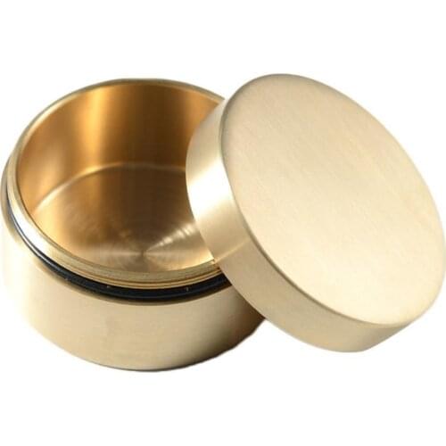 Round brass storage box jewelry box paper weight metal jewelry sealed dustproof and moistureproof brass box packaging box