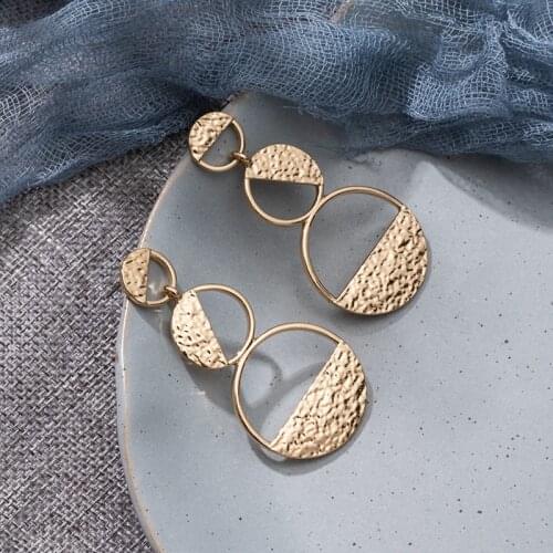 Cool Womens Punk Round Unusual Earrings For Women Golden Sweet Long Style Dangle Earring Treasure Jewelry Party Accessories