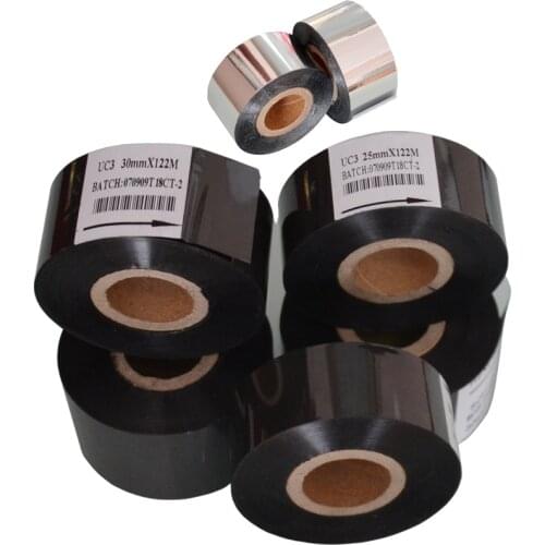 Black Width 25mm length 100m hot mdf stamping ribbon for HP241B and 241