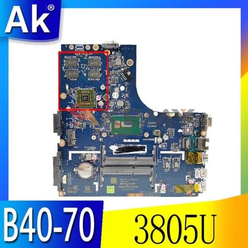 Laptop motherboard For LENOVO Ideapad B40-70 Core SR210 3805U 216-0867030 5B20H7063 LA-B091P Mainboard Tested 100