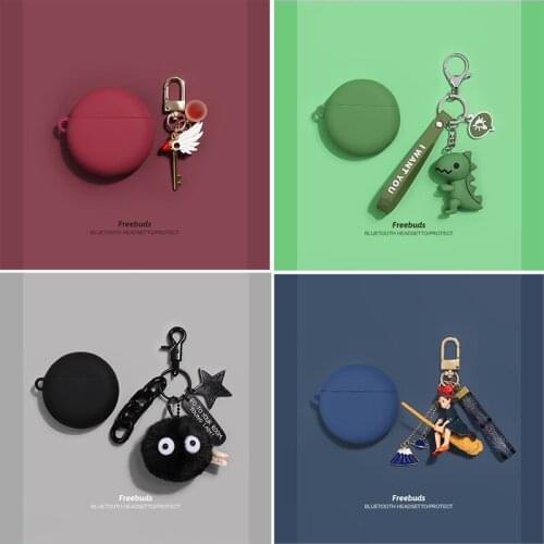 Cute Cartoon Fashion Keyring Case for Huawei Freebuds 3 Case Silicone Headphone Protective Cover for Huawei Free Buds 3 Pro