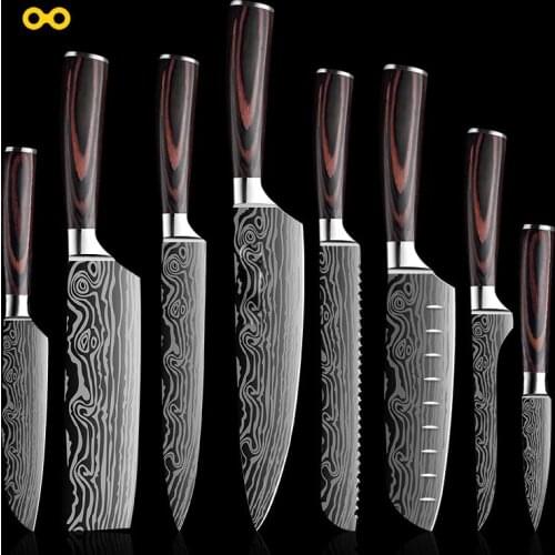 HOONRA Kitchen Knives Set Sharp Professional Chef Knives Boning Damascus Japanese Style Knive High Carbon Stainless Steel