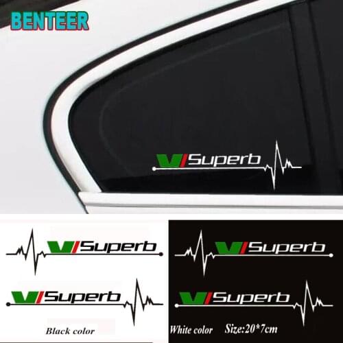 2pcs Car Side Window Stickers For Skoda superb Auto Decor Accessories