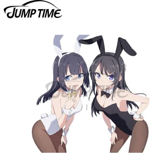 JumpTime 13 x 5.8cm For May Sakurajima Kawii Anime Bunny Girl Decal VAN Windshield Car Stickers Scratch-Proof Car Assessoires