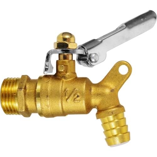 Outdoor Brass Faucet 1/2" Thread Brass Water Tap Lockable Garden Faucet Home Tool