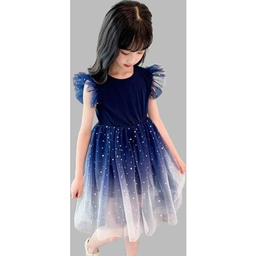 2020 new girl summer dress polka dot girl gauze dress cute kids princess dress party dress girl