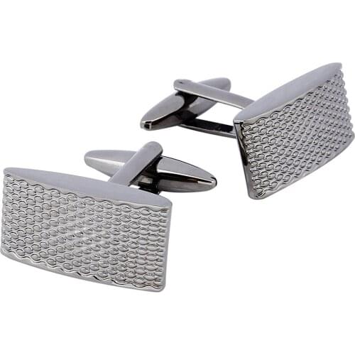 New Coming Plain Metal Cufflinks Rhodium/Gun Plated Mens Autumn Daily Suit French Shirt Cuff Links