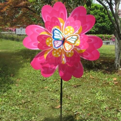 New New Arrival Wind Spinner Windmill Toys garden decoration outdoor Insect Cartoon Butterfly Kids Children Toy Gifts Yard Wheel