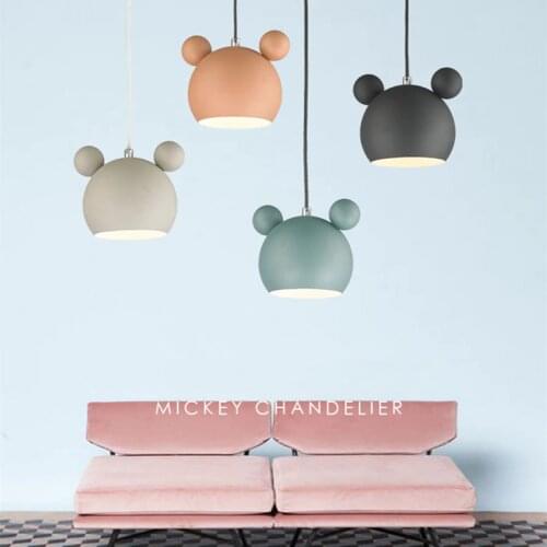 Nordic Style E27 Macaron Cartoon Pendant Lights Simple Iron Child Room Chandelier Kitchen Bedroom Hotel Living Room Decoration