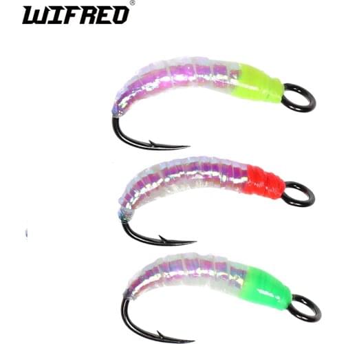 Wifreo Flash Gliss Body Nymph Tied in Big Eye Hook Trout Lure Baits Artificial Fishing Tackle For Fly Fishing