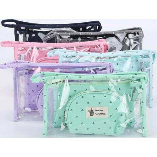 Transparent Cosmetic Case Clear Plastic PVC Travel Make Up Toiletry Bag Purse #B