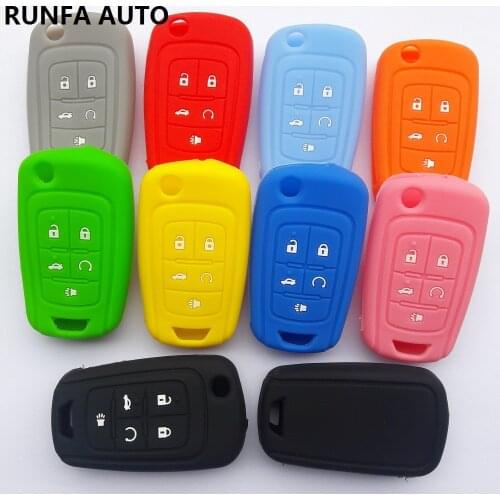 RUNFA AUTO Silicone Remote Holder Protected Cover For Chevrolet Camaro Cruze Equinox For HOLDEN VF COMMODORE Flip Key 5 Button
