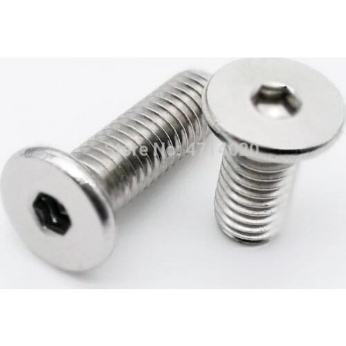 10/50pc CM M1.6 M2 M2.5 M3 M4 M5 M6 304 Stainless Steel Hex Hexagon Socket Ultra Thin Super Flat Wafer Head Allen Cap Screw Bolt