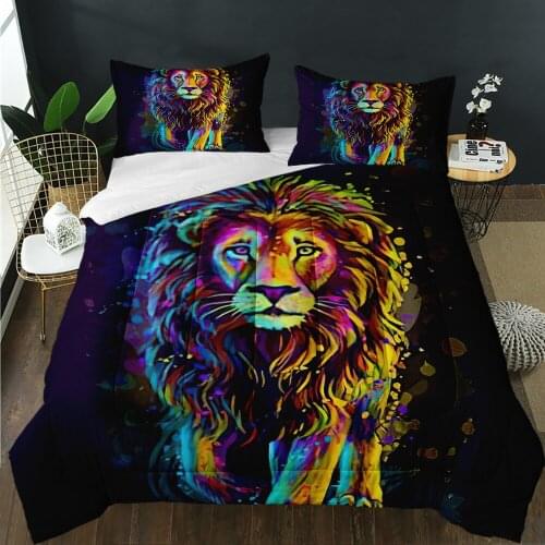 Super Comforter Soft Quilting Home Bedroom Decor 3D Print Tiger Lion Elephant Jungle Wild Animals Quilt Customize Adult Boys