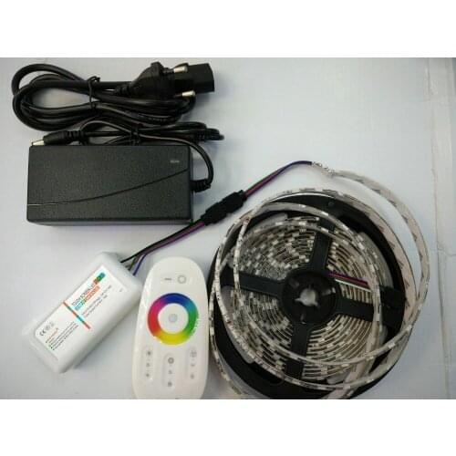 2.4G RGB led controller+5050 RGB 60L/m 5m 300L led strip waterproof DC12V flexible led bar light+12V 5A adapter RGB LED kit