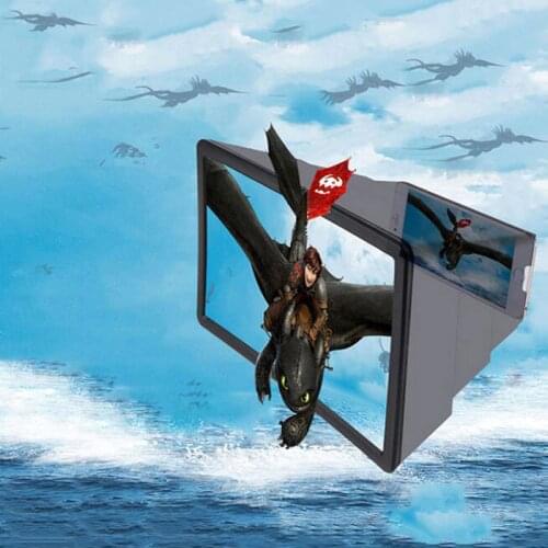 3D Magnifier 8.5 Inch Phone Screen 3D Magnifier Stereo Anti-radiation Eye Protection Folding Desktop Stand Video Magnifier