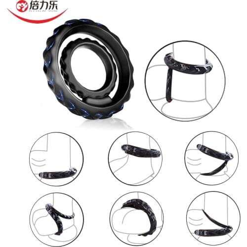 Delay Ejaculation Penis Ring Sex Toys For Men Gays Penis Enlargement Long Lasting Cock Ring With Double Ring Adult Sex Products