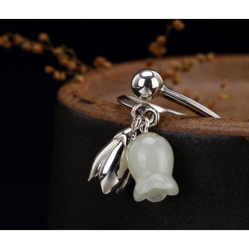 2018 Rushed Anel Feminino Pure Hetian Bai Yuling Lan High-grade Joker Contracted Female Opening Ring Of Restoring Ancient Ways