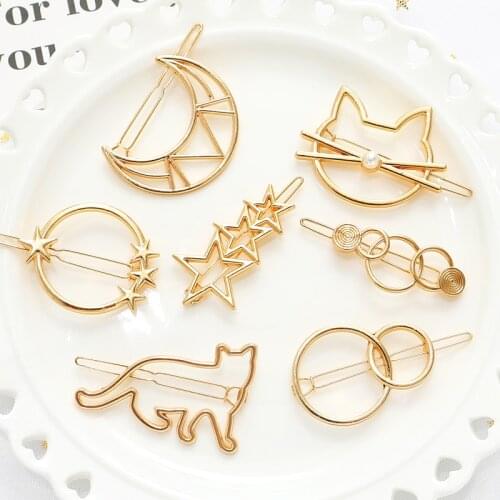 Gold Metal Hairpins Women Girls Hair Clips Pin Barrette Accessories For Hair Women Girls Hairclip Hairgrip Headdress Headwear