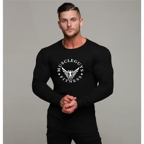 Muscleguys 2020 brand fashion thin mens pullover sweaters casual autumn fitness knitted sweater men masculino jersey clothes