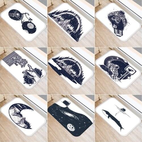 40x60cm Cute Diy Print Floor Mat Bathroom Ground Mat Slip Door Bath Pad Rug Living Room Kitchen Carpet Home Decor
