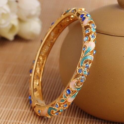 Free shipping enamel cloisonne bracelet gold-plated bracelet female fashion fine bracelet mixed batch of restoring ancient ways