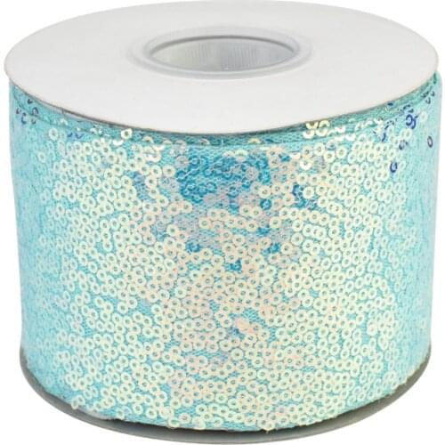 HSDRibbon 3inch 75mm Gold film Series Sequin Scribble Sequin Ribbon 25Yards/Roll