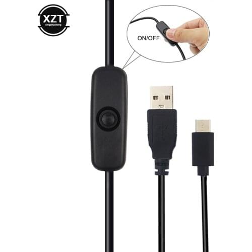 USB Cable With ON Off Switch Micro USB Type C Charger Power Supply 5V 3A/2.5A For Ras Pi 3 B+ plus RPI 4 Model for Xiaomi Phone