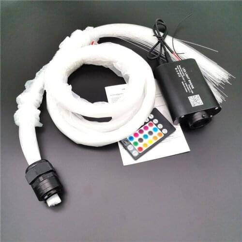 12V RGBW LED Car Star Ceiling Light Kit + 300x Fiber Optic Strip Bluetooth APP