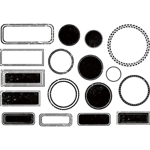 Square&circle Clear Stamp for Scrapbooking Transparent Silicone Rubber DIY Photo Album Decor S117