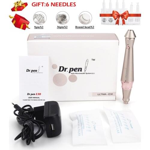 Ultima 30 Dr Pen with 6 Pcs Bayonet Cartridge Wired Skin Care Kit Derma Pen Microneedling Pen Stretch Mark Removal Machine