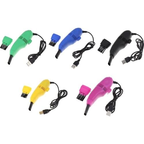 Useful Mini Computer Vacuum USB Keyboard Brush Cleaner Laptop Brush Dust Cleaning Kit Household Cleaning Tool