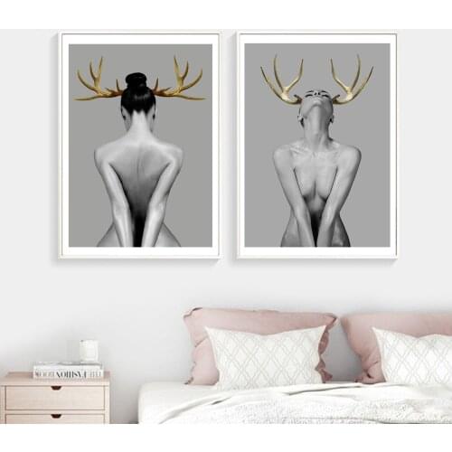 Minimalist Nordic Canvas Painting Women Poster Canvas Print Painting Wall Art Bedroom Home Decoration