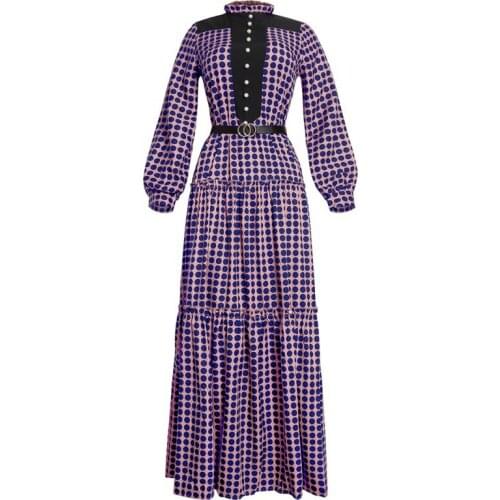 2021 Autumn African Print Long Sleeve Maxi Dresses Women Boho Ruffle Gown Party Robes Abaya Kaftan Ankara Dashiki Boubou Outfits