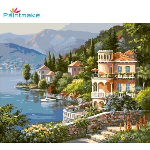 Paintmake Landscape DIY Painting By Numbers villa Oil Hand Painted On Canvas Unique For Home Decor Wall Art Picture