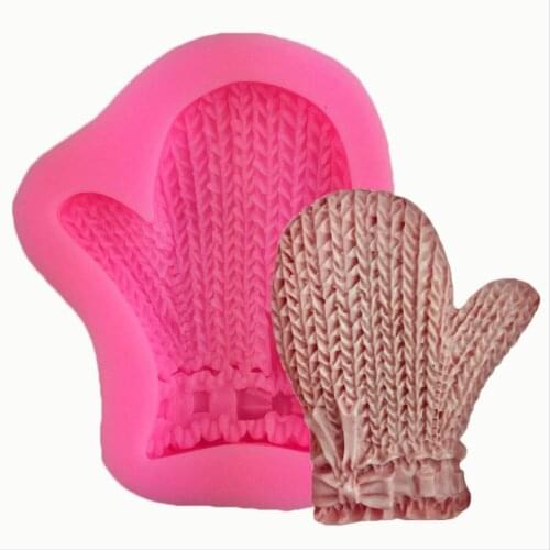 Weaving Pattern Gloves Fondant Silicone Molds Christmas Cake Decoration Mould DIY Chocolate Baking