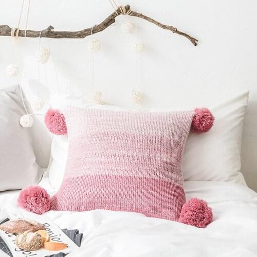 Handmade Cushion Cover coussin de salo Throw Pillow Covers Decorations for House Pillowcase With ball housse de cous