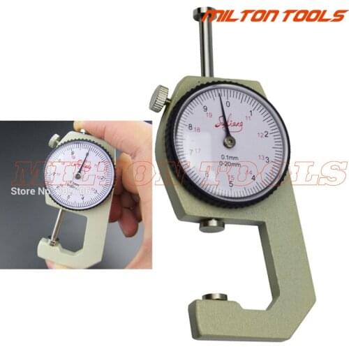 Drop shipping 0-20mm dial thickness gauge 20mm leather paper thickness meter tester for leather flim paper