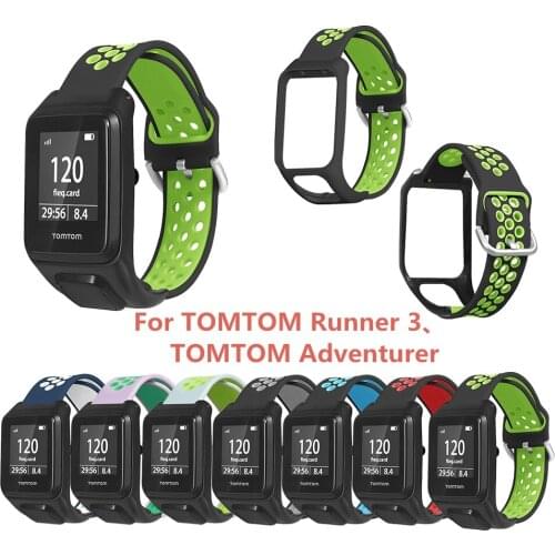 Replacement Breathable Bracelet Watch Strap Silicone Wrist Band for Tomtom Runner 3/Adventurer/Golfer 2/Runner 2 Cardio/Spark 3