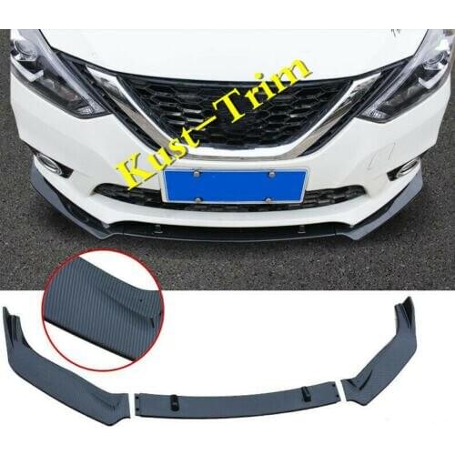 Carbon fiber Style FOR Nissan Sentra 2016-2018 Front Bumper Molding Cover Trim