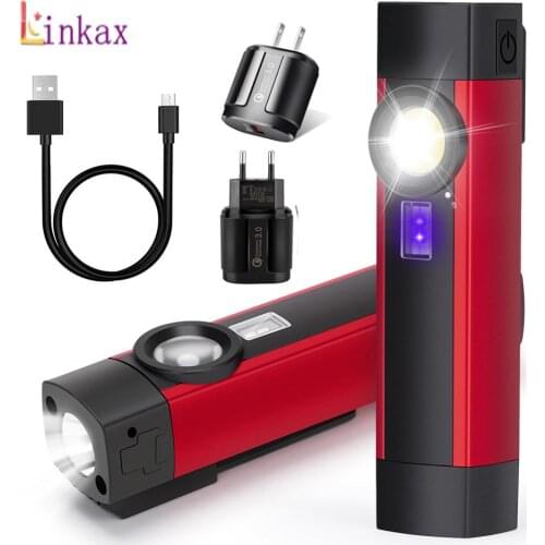 Mini Portable UV Flashlight Ultraviolet 395nm LED Flashlight COB Magnetic USB Rechargeable 4 mode Work light torch