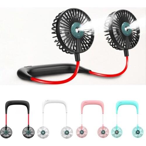 High Quality Lazy Hanging Neck Fan Adjustable Portable Air Mister USB Charging Cooling Water Mist Spray Fan