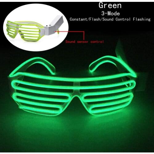 Shutter Glasses Bar Party Fluorescent Dance DJ EL Wire Fashion Neon LED Light Glow Rave Atmosphere Activing Props